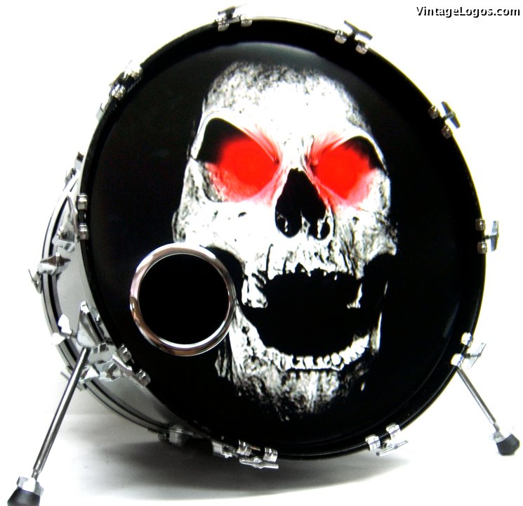 Antix Custom Bass Drumhead • Vintage Logos