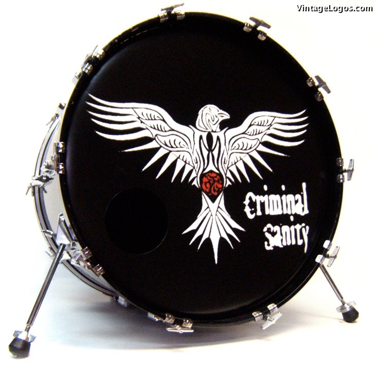 Criminal Sanity Custom Bass Drumhead • Vintage Logos
