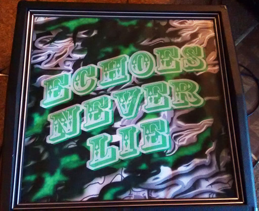 Echoes Never Lie Printed Guitar Amp Grille Cloth • Vintage Logos