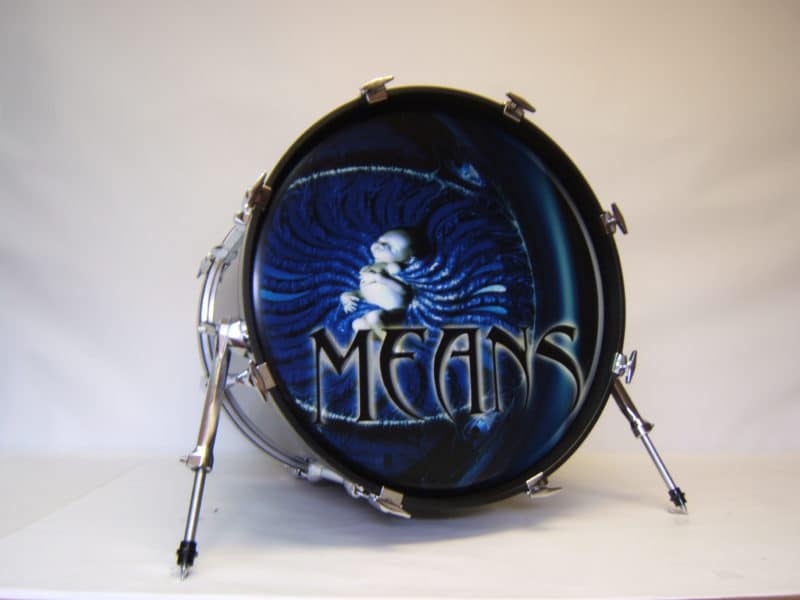 Means Custom Bass Drumhead • Vintage Logos