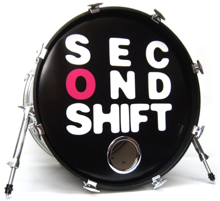 Second Shift VL Custom Bass Drum Head • Vintage Logos