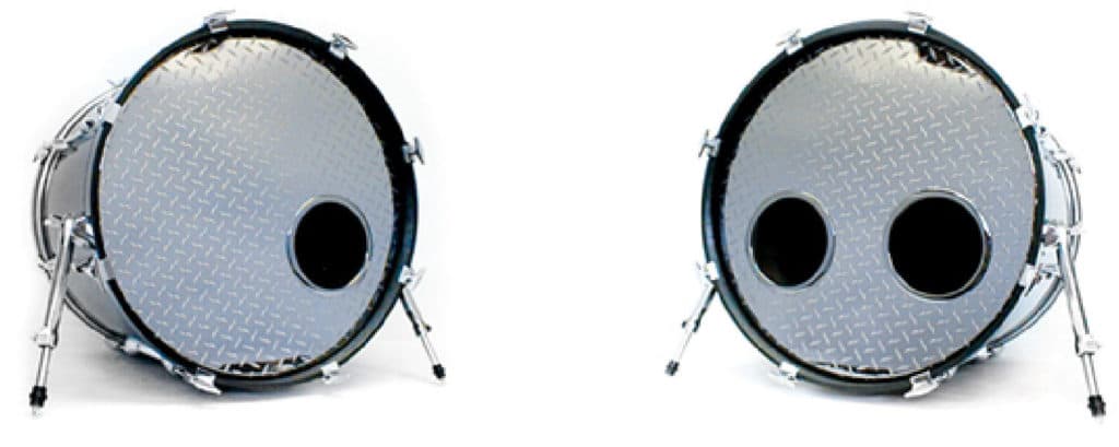 Hole Placement Options for bass drumhead drum ports
