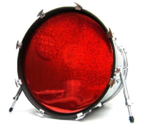 red reflective sparkle drum head