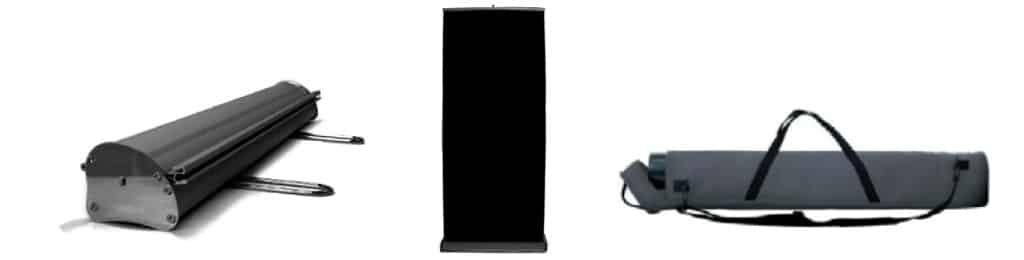 Black Retractable Banner Stand and case for Bands