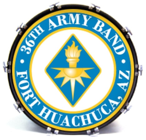 custom printed Military marching band bass drum for 36th Army Band