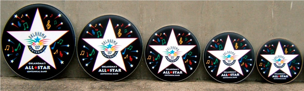 custom drumline drum heads made with your graphics