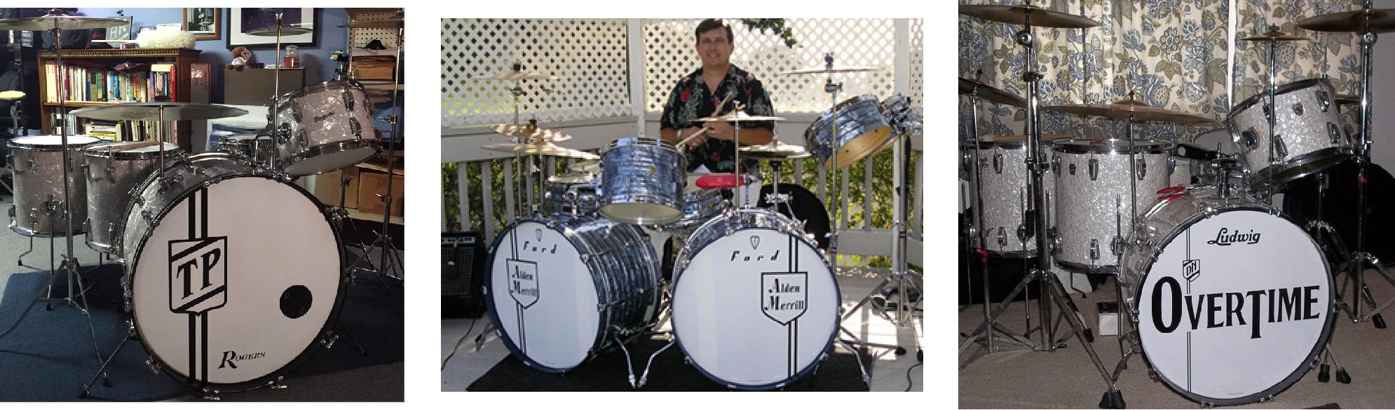 Bass Drum Shield Logo Vintage style logos for drum kits • Vintage Logos