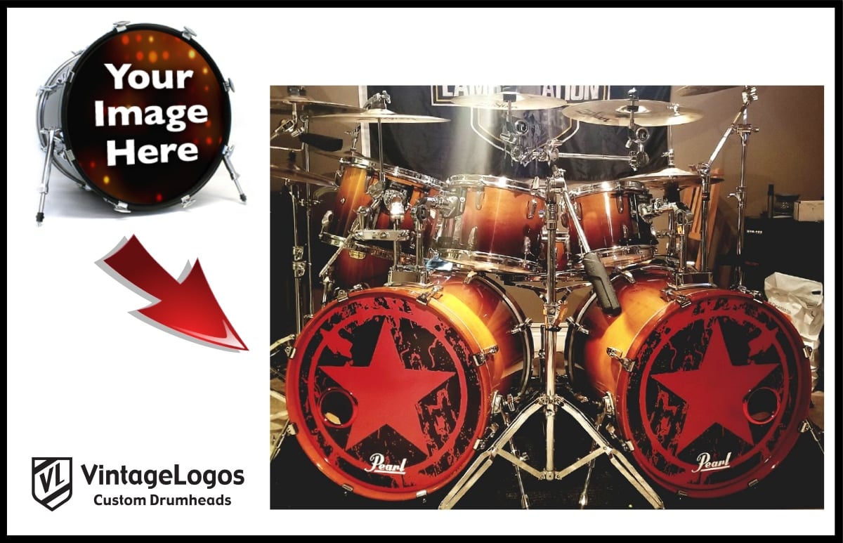 Your Custom Drum Head • Vintage Logos