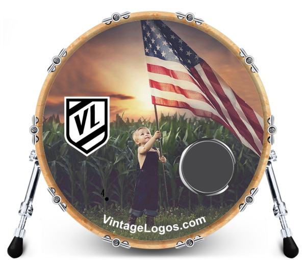 Flag Custom Drum Head Vintagelogos • Vintage Logos