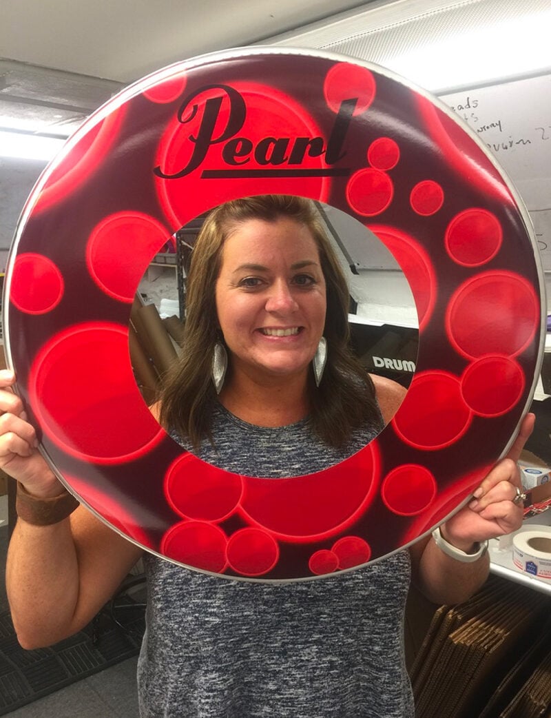 Jen making custom drumheads48